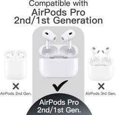 Silicone Case for AirPods Pro 2nd/1st Gen | Shockproof Cover with Keychain, Hard PC Interior & Visible LED for 2023-2019 Models