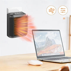 Energy-Efficient Wall-Mounted Mini Heater - Smart Electric Heater with Intelligent Temperature Control, Timer, Remote Control & Advanced Safety Protection for Home and Office