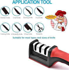 Compact Pull-Through Kitchen Knife Sharpener | Efficient Tool for Home Kitchens