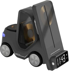 T20 Multifunctional Wireless Charging Station 5 in 1 Fast Charger with Alarm Clock, Multi-Device Compatibility (Multi)