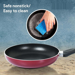 9-Piece Non-Stick Cookware Set - Durable Cast Aluminum Casserole, Kadai, Frypan & Milkpan with Glass Lids, Heat-Resistant Handles & Nylon Spatulas for Daily Cooking