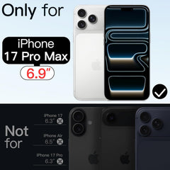 Crystal Clear Case for iPhone 17 Pro Max 6.3" (2025) | Anti-Yellowing Hard Back, Slim Shockproof Bumper, Wireless Charging Compatible Protective Phone Cover