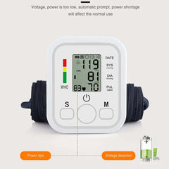Digital Tensiometer – Automatic Arm Blood Pressure Monitor with Heart Rate Detection | Professional Home Medical Device with LCD Display & Memory Function