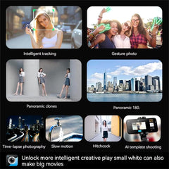 Q18 Mobile Phone Selfie Stick with Anti-Shake Handheld Gimbal Stabilizer | Single-Axis Tripod, Fill Light for Vlogging, Live Broadcast, Photography, Compatible with iPhone & Android