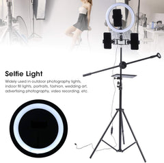 Ring Light Sound Card Tray with Live Microphone Stand | Adjustable Threaded Clamp Clip, Tripod Bracket & Mobile Phone Holder for All-in-One Setup