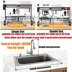 Over Sink Kitchen Shelf Storage Holders | 65/85cm Stainless Steel Organizer for Dish Drying & Kitchen Essentials | Space-Saving Drying Rack