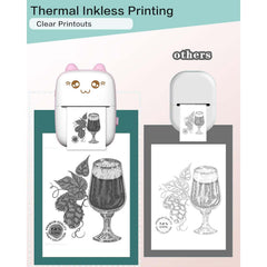 Portable Mini Sticker Printer | Inkless Bluetooth Thermal Printer for Photos, Notes & Diary | iOS/Android Compatible Pocket Printer for On-the-Go Creative Printing