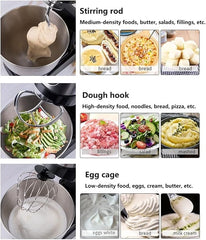 Electric Stand Mixer | Multifunctional Planetary Blender & Food Processor | Powerful Kitchen Appliance for Baking, Mixing & Dough Kneading (Color: Black)