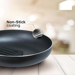 10-Piece Nonstick Cookware Set - Durable Aluminum Pots & Pans with Glass Lids, Frypan, Saucepan, Casserole, Nylon Turner, Dishwasher Safe Nonstick Cookware (Black)