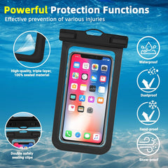 Waterproof Phone Pouch, IPX8 Waterproof Cell Phone Case for All Mobile Phones | Essential Dry Bag with Touchscreen-Friendly Design for Beach, Cruise, Swimming, and Outdoor Activities