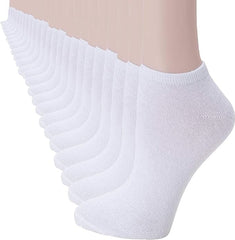 12 Pairs Ultra Thin Breathable Ankle Socks for Men & Women – Lightweight, Soft Cotton Low Cut Socks for Summer Comfort, Daily Wear & Sports (White)