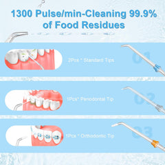 Cordless Water Dental Flosser – Portable Oral Irrigator with 5 Cleaning Modes, Rechargeable & IPX7 Waterproof, Professional Teeth Cleaner for Home, Office & Travel (Black)