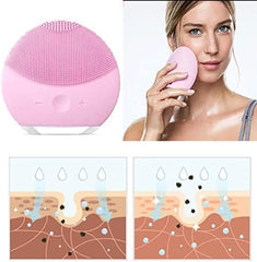 Mini Dual-Sided Smart Silicone Facial Cleansing Device – Rechargeable Electric Face Brush for Deep Cleaning, Gentle Exfoliation & Massage, Compact Skincare Tool (Multicolor)