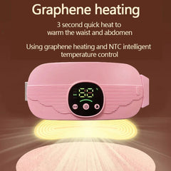 Smart Menstrual Heating Pad | 4-Gear Constant Temperature Abdominal Massager with Vibration | Warm Palace Belt for Period Cramps & Pain Relief – Pink Colour