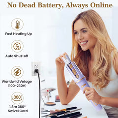 2-in-1 Electric Hair Styler – Rotating Curling Iron & Straightener Brush with Negative Ion Technology, Fast Heating, Frizz Control & Smooth Styling Tool (Multi-Colour)