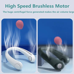 Mini Neck Fan – Bladeless, Rechargeable Personal Cooler with 3-Speed Settings, Portable Air Circulator, Hands-Free Design for Outdoor, Sports, Summer Comfort