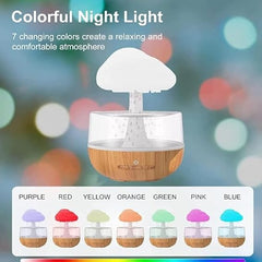 Rain Cloud Humidifier | 450ml Portable Mini Cool Mist Humidifier | USB LED Air Diffuser for Baby Bedroom, Office, Travel & Home Use