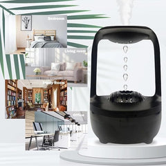 Anti-Gravity Bedroom Humidifier – Innovative Floating Water Drop Design, Quiet Ultrasonic Mist Maker for Home, Office & Spa with Ambient LED Lighting and Air Moisturizing Comfort