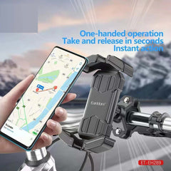 Universal Bike Mobile Stand (ET-EH289) | Adjustable Smartphone Holder for Bicycles & Motorcycles, One-Hand Operation, 360° Multi-Angle Adjustment, Secure Stable Clip