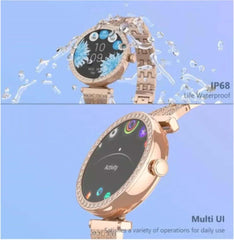 GT10 Diamond Smartwatch | 1.2" AMOLED Display | Heart Rate, Sleep, and Menstrual Tracking | Compatible with Android & iOS | Elegant Smartwatch for Women