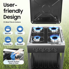 4-Burner Outdoor Gas Stove with Detachable Legs – Portable Propane Cooking Station for Camping, RVs, Backyard BBQs, Tailgating & Patio Events