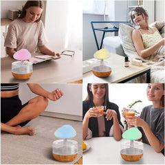 Rain Cloud Night Light Aromatherapy Humidifier | 380ML 7-Color Night Light with 3 Power Levels, Water Drop Sound, Cold Fog for Sleep, Relaxation, Yoga, Bedroom, Home, Office