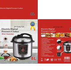 8L Smart Digital Pressure Cooker – Multi-Function Electric Rice Cooker with Non-Stick Inner Pot, LED Display & Stainless Steel Design for Fast, Healthy Cooking