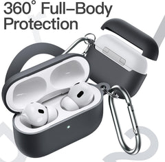 Silicone Case for AirPods Pro 2nd/1st Gen | Shockproof Cover with Keychain, Hard PC Interior & Visible LED for 2023-2019 Models