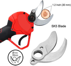 Cordless Electric Pruning Shears | Garden Tree Branch Pruner with 30mm Cutting Diameter, 2 Rechargeable 2Ah Lithium Batteries, 6-8 Working Hours