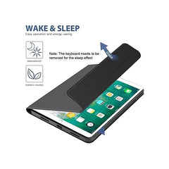 Ultra-Thin iPad Keyboard Case | Wireless Detachable Bilingual Arabic-English Keyboard, PU Leather, Smart Magnetic Stand & Pen Slot