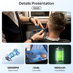 MHT-779 Rechargeable Hair Clipper – Professional Rotary Motor with 300-Minute Runtime, LED Display, Cordless Precision Trimmer for Men’s Grooming, Haircuts & Beard Styling