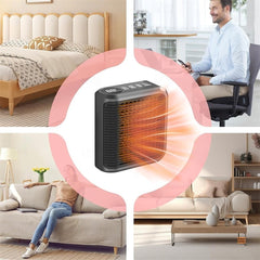 Energy-Efficient Wall-Mounted Mini Heater - Smart Electric Heater with Intelligent Temperature Control, Timer, Remote Control & Advanced Safety Protection for Home and Office