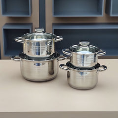 12-Piece Stainless Steel Cookware Set - Induction Compatible Cookware with Modern Design for Gas, Electric & Ceramic Stoves, Durable Pots & Pans for Everyday Cooking