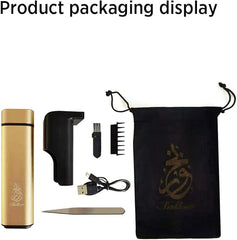 Bakhoor Rechargeable USB Power Electric Bakhoor Burner (Gold) | Portable Oud Incense Burner | Flameless Aroma Diffuser for Home & Travel