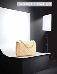 RL-19 100W LED Panel Soft Light – Adjustable Brightness & Color Temperature, Professional Studio Lighting with Stand for Photography, Video, and Tripod Setup