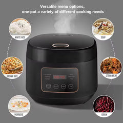3L Smart Rice Cooker with Steamer – Multi-Functional Electric Cooker with 24H Delay Start, Measuring Cup & Spoon, Perfect for 3–5 People (Multi-Colour)