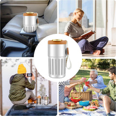 450ml Insulated Travel Coffee Mug with Temperature Display | Double-Walled Stainless Steel Thermos for Hot & Cold Drinks, Leakproof Vacuum Bottle for Office & Travel