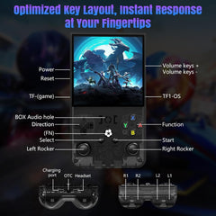 R36MAX Retro Handheld Console – 128GB Storage, 22,000 Preloaded Games, 4" 4K IPS Screen, Open-Source Linux System, Portable Multi-Colour Classic Gaming Device