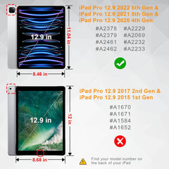 iPad Pro 12.9" Case (2018–2022) – 360° Rotating PU Leather Cover with Pencil Holder, Auto Sleep/Wake, Multi-Angle Stand & Full Protection (Multi-Colour)