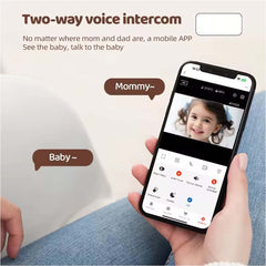 Smart WiFi Baby Monitor – 360° Pan/Tilt Security Camera with No-Glow Night Vision, Bluetooth Remote & Two-Way Audio for Infant Safety, Home & Nursery Monitoring
