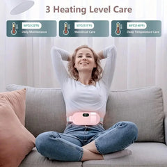 Electric Period Heating Belt - Portable Waist, Back & Belly Pain Relief Device with 3 Heat Levels, 4 Vibration Massage Modes, Rechargeable & Adjustable Comfort Fit