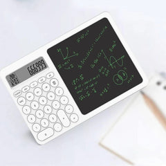 Calculator LCD Writing Tablet | 2-in-1 Digital Notepad and Calculator | Portable, Eco-Friendly, Reusable Memo Pad for Office, School, and Home Use