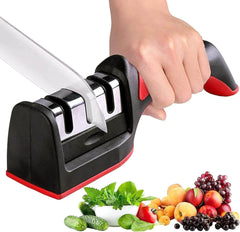 Compact Pull-Through Kitchen Knife Sharpener | Efficient Tool for Home Kitchens