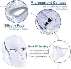 7-LED Whitening Face Mask | Advanced Optical Therapy for Radiant Skin | Available in White & Black