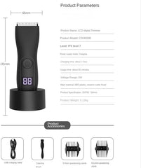Electric Hair Trimmer & Shaver for Men | Body Groomer for Groin, Ball & Pubic Hair | Replaceable Ceramic Blade