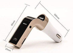 Car G7 LCD Bluetooth FM Transmitter | Car Charger & MP3 Player with USB & TF Slot | Hands-Free Calling | Compatible with Android & iOS (Golden)