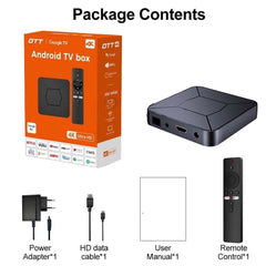 OTT 4K Android TV Box – Google TV Edition with Voice Remote, Chromecast Built-in, Dolby Audio, Ultra HD Streaming & Smart Entertainment Hub for Home Theater