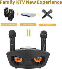 Wireless Bluetooth Speaker with Dual Microphones | Portable Karaoke Sound System for Home, Parties & Events | Rechargeable Speaker with Clear Audio & Deep Bass (Black)