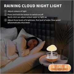 Rain Cloud Night Light Aromatherapy Humidifier | 380ML 7-Color Night Light with 3 Power Levels, Water Drop Sound, Cold Fog for Sleep, Relaxation, Yoga, Bedroom, Home, Office