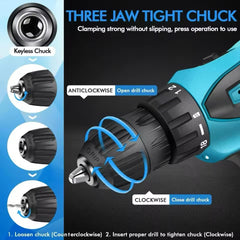 Cordless Drill Driver Set with Brushless Motor | Electric Screwdriver Kit with 2 Batteries & Carry Case | Powerful Lithium Drill for DIY, Home & Professional Repair Tasks